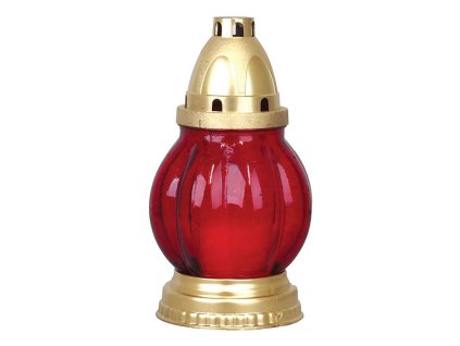 Kahan Grave, červené sklo, zlatý, 20cm, 60g, 18h