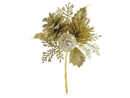 Větvička MagicHome s šiškou, zlatá