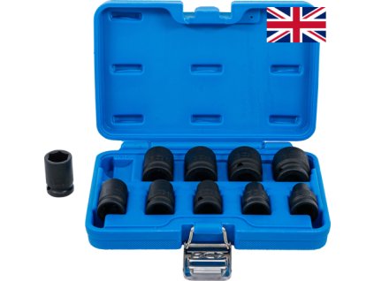 Nástrčné hlavice úderové 1/2", 6hranné palcové 3/8"-15/16", sada 10 ks - BGS 74296