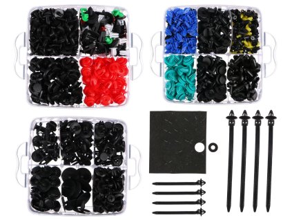 Sada spon, příchytek a kolíků pro čalounění vozidel MECHNIC TRIM CLIP SET, 700 ks - SIXTOL