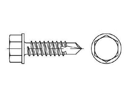 Šrouby samovývrtné TEX DIN 7504K, 6hranné, pozinkované, různé rozměry