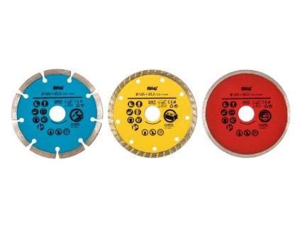 Diamantové kotouče, 125 mm, sada 3 ks - MAGG