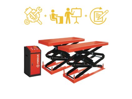 Montáž malých nůžkových zvedáků Ferdus včetně revize a zaškolení obsluhy