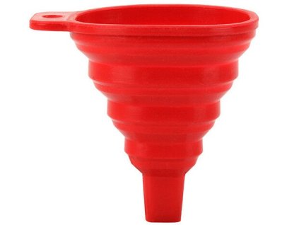 Trychtýř - nálevka skládací, silikonový, průměr 80 mm, se závěsným očkem