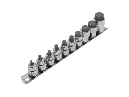 Zástrčné hlavice Imbus 3/8", 1/2", nízkoprofilové, na liště, 3-17 mm, 10 ks - ASTA