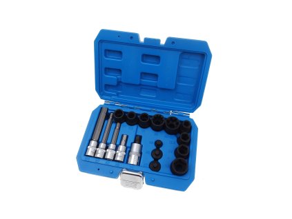 Hlavice pro servis brzdových třmenů, sada 17 dílů - QUATROS QS70402