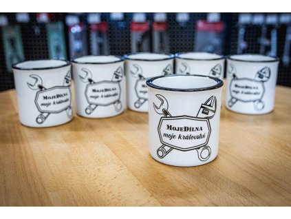 Hrnek "MojeDílna.cz", keramický, bílý
