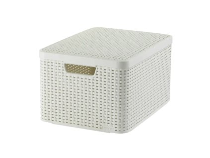 Košík PH 44,5x33x25cm s víkem  STYLE krémová