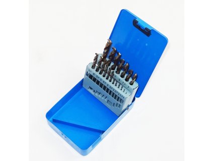 Sada kobaltových vrtáků HSS-Co do nerezu, 1.0-10.0 mm, 19 kusů - QUATROS QS14793