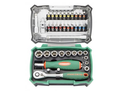 Gola sada 1/4", s bity, 38 dílů - JONNESWAY RD0638S
