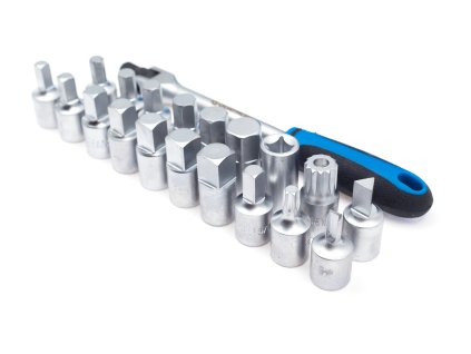 Zástrčné klíče na zátky olejových van, sada 20 kusů - QUATROS QS60019B