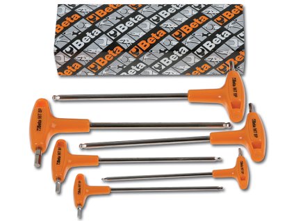 Sada 6 zástrčných inbusových klíčů s kuličkou a T-rukojetí