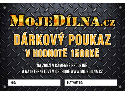 Dárkový poukaz MojeDílna.cz v hodnotě 1500 Kč