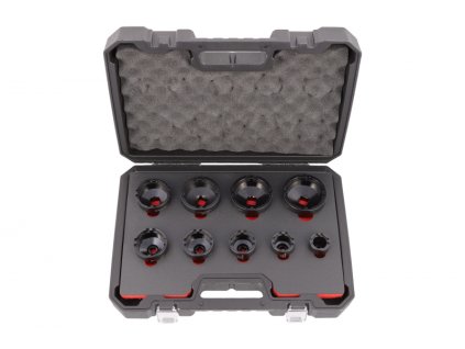 Hlavice na matice se zářezy, vnitřní zuby KM04-KM12, sada 9 ks - QUATROS QS50266