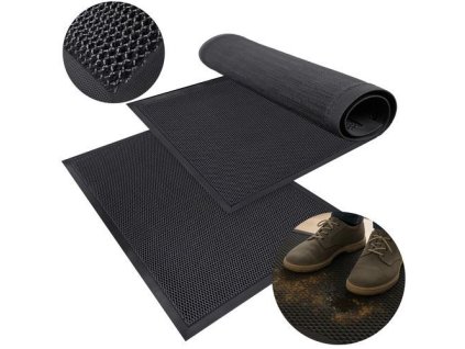 Vstupní čistící rohož 3D, 90 x 60 cm, černá, Ruhhy