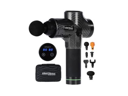 Masážní pistole 250 W, sada 9 ks vyměnitelných hlavic - KRAFT&DELE