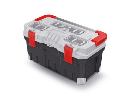 Kufr na nářadí TITAN PLUS šedý 554x286x276mm, s kovovým držadlem