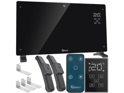 Konvektor skleněný 2500 W s LCD, Wi-Fi a dálkovým ovládáním - GEKO