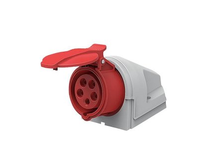 Zásuvka nástěnná, 5-pólová, 400V/16A, IP44