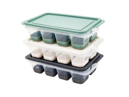 Forma na led PH/silikon s víčkem 8 kostek, sada 3ks  DUNYA MINI