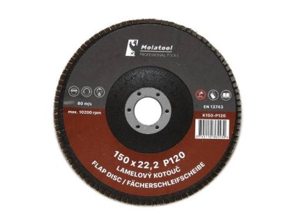 Kotouč lamelový brusný Molatool Korund, Ø 150 mm, P120