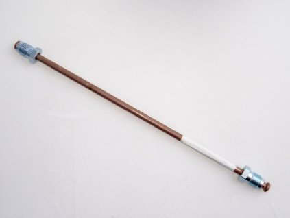 Brzdová trubka 4,75 mm, délka 550 mm, s holendry typu F, zapertlovaná, měď/nikl