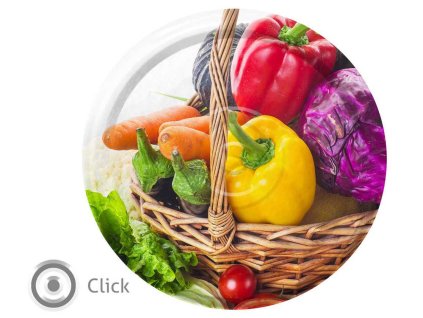 Víčko ¤82mm Twist 10ks dekor ZELENINA RSB klik, mix dekorů