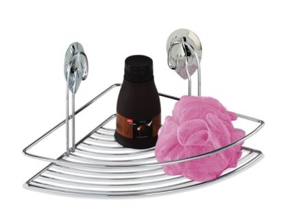 Polička koupelnová rohová chrom přísavky  ARTEX