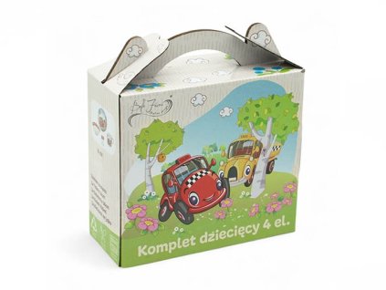 Dětská jídelní sada 4 díly  AUTA TAXI