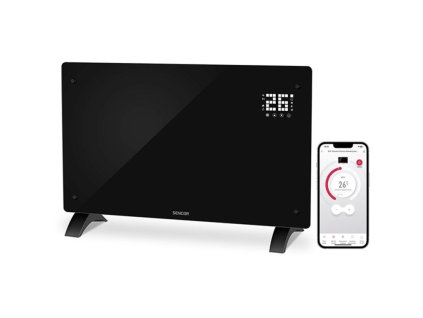 Konvektor skleněný SCF 4241BK s displejem, Wi-Fi a dálkovým ovládáním - SENCOR