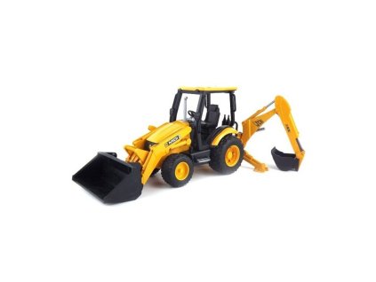 Traktor JCB MIDI CX s předním nakladačem a zadním bagrem 02427 BRUDER