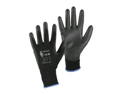 Povrstvené rukavice BRITA černé, v. 10"