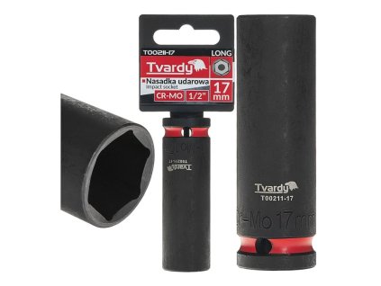 Rázová nástrčná hlavice prodloužená 1/2", 17 mm, CrMo - TVARDY