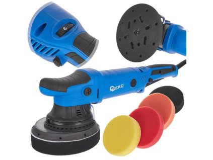 Leštička Dual Action, 150 mm, 7 rychlostí, sada 4 ks kotoučů GEKO