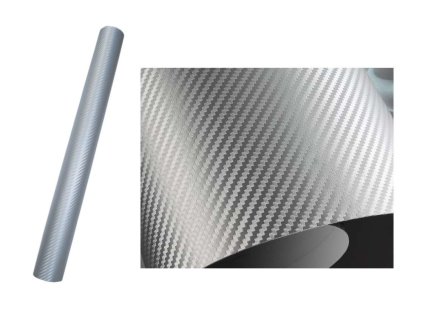 Carbon folie 3D 152x50cm stříbrná