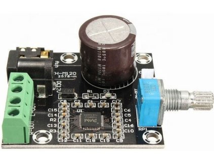 Zesilovač ve třídě D 2x15W, modul PAM8610 s potenciometrem