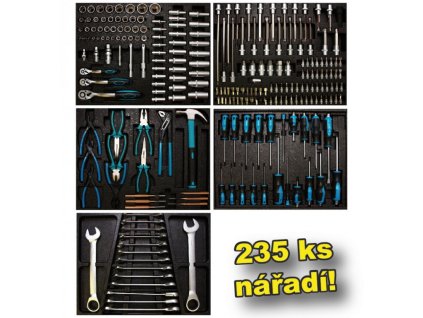 Sada nářadí do dílenského vozíku 235 ks - SADA004