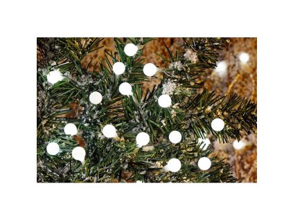Řetěz MagicHome Cherry Balls, 100xLED studená bílá, IP44, 8 funkcí, 9,90m