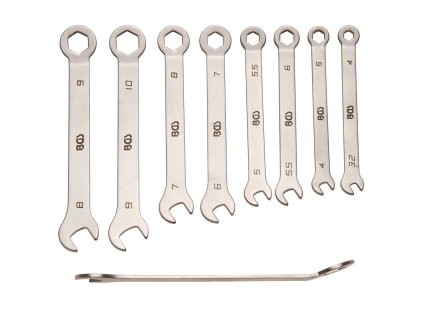 Očkoploché klíče extra krátké, velikosti 4-10 mm, sada 8 ks - BGS 8646