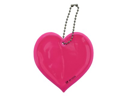 Přívěšek reflexní SRDCE - růžový