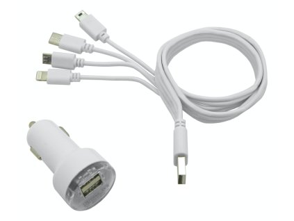 Nabíječka telefonu 12V 2,1A (Iphone 4-8, miniUSB, microUSB, USB-C)