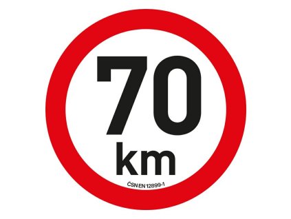 Samolepka omezení rychlosti  70 km/h reflexní (200 mm)