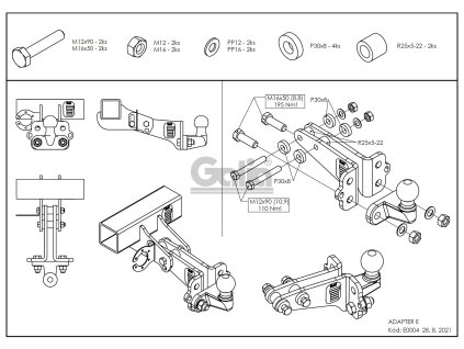 Adaptér z pevného (I) / bajonetového (C) systému na přírubový čep