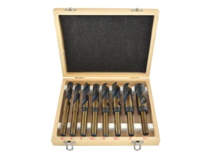 Sada 8ks HSS-Co vrtáků 14-25,5mm do oceli a dřeva GEKO
