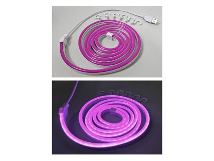 Flexibilní NEONOVÝ LED pásek - fialový, 1,8m, IP65, TRIXLINE