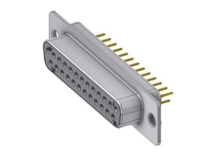 D-SUB 25pin, zdířka přímá do plošného spoje.