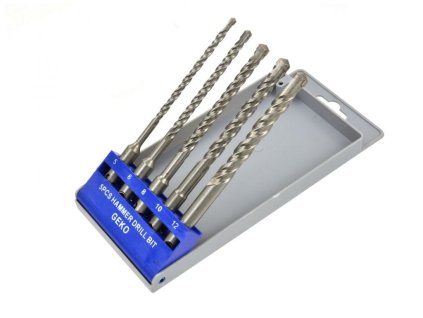 Vrtáky SDS Plus do kamene 5-12 mm, sada 5 ks GEKO