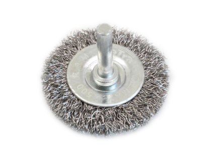 Kartáč okružní, vlnitý, ocelový 50x4 mm, stopka - SATRA