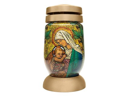 Kahan 22cm, Bolsius S03 3D Marie s Ježíšem, vitráž, 36h