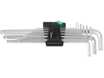 Wera 022087 Sada klíčů Wera Hex-Plus, 9 dílů. 950 PKL/9 SM N chromováno